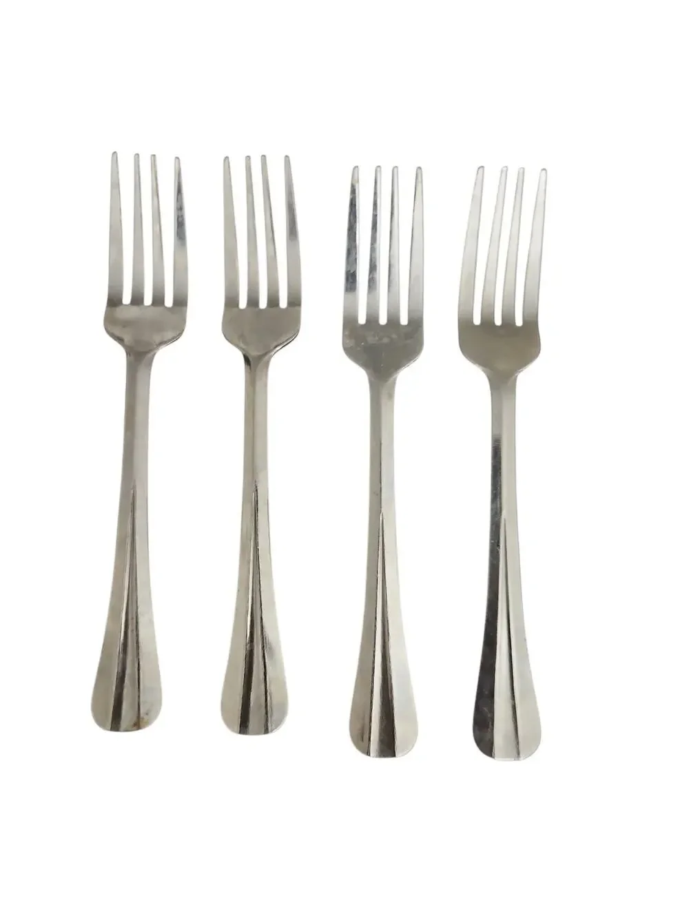 Set of 4 Stainless Steel Salad Forks Flatware Silverware Glossy Modern China